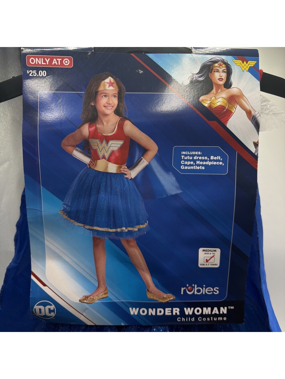 DC Comics Wonder Woman Kids Tutu Dress Halloween Costume - Medium 8-10 (5-7 yrs)
